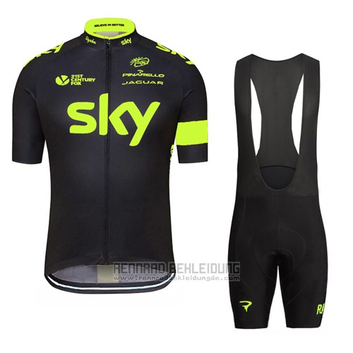 2016 Fahrradbekleidung Sky Grun und Shwarz Trikot Kurzarm und Tragerhose